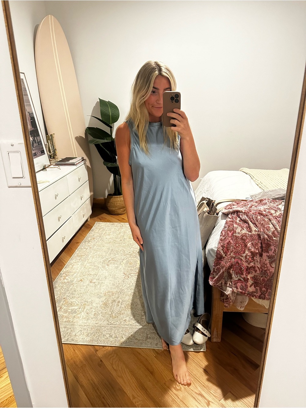 Zara Light Blue Sleeveless Maxi Dress